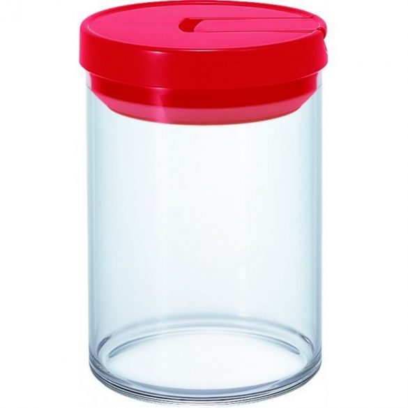 Hario Récipient de stockage en verre pour grains de café 800 ml - rouge