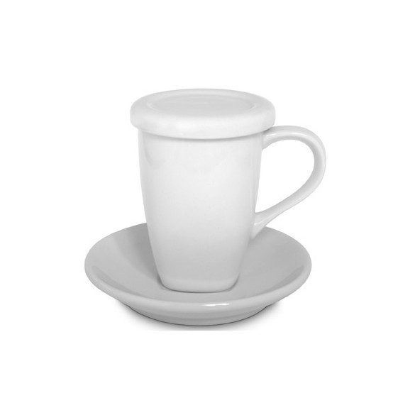 Thé 250 ml tasse + filtre + assiette blanc