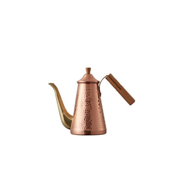 Kalita Boîte d'égouttement mince à col de cygne en cuivre  avec pince en bois 700 CUW - 700ml