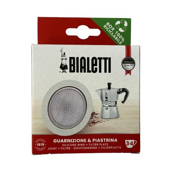 Bialetti Joint silicone + filtre pour cafetière 4 doses Moka Induction