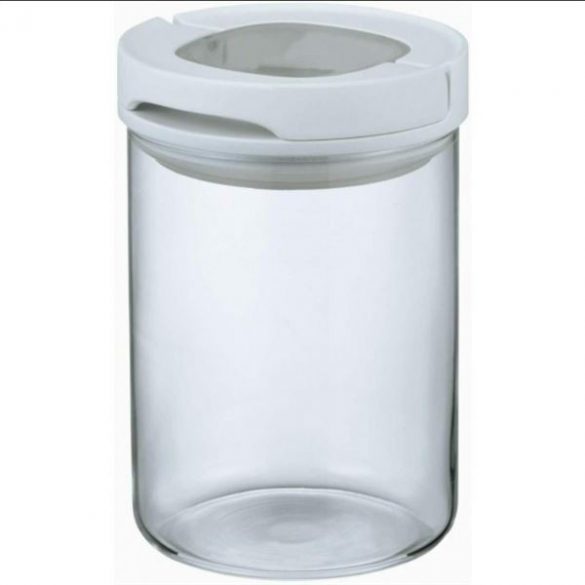 Hario Récipient de stockage en verre pour grains de café 800 ml - blanc