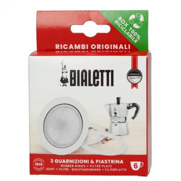 Bialetti joint 3 pcs + filtre pour 6 doses de Mokka Espress