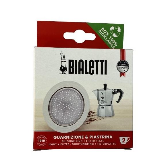 Bialetti Joint en silicone + filtre pour cafetière à induction 2 doses Moka