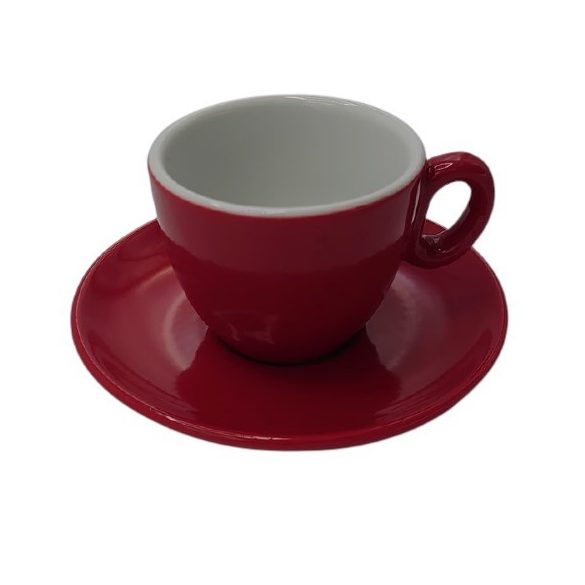 Inkerpor Tasse à expresso + assiette 70 ml rouge