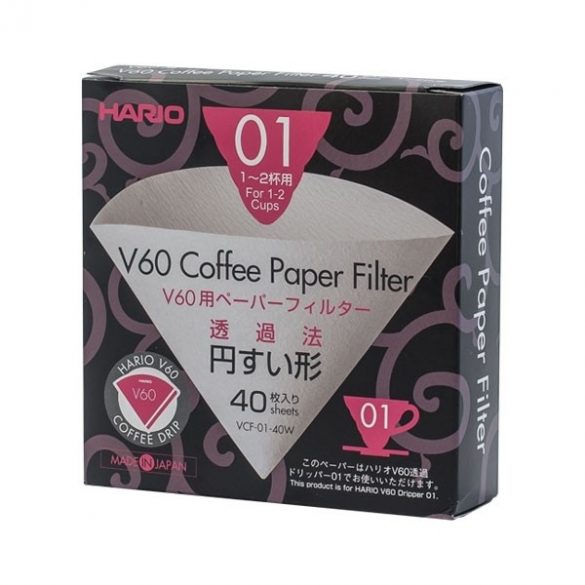 Hario V60-01 boîte papier filtre blanc 40 pcs