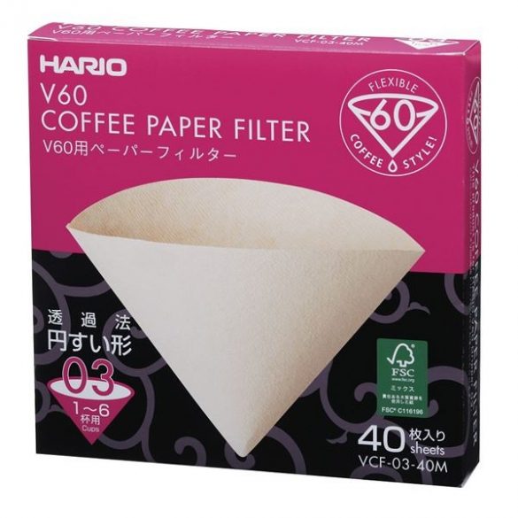 Hario V60-03 papier filtre en boîte naturel 40 pièces